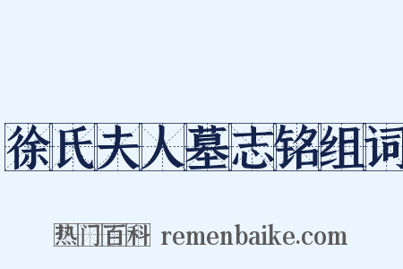 徐氏夫人墓志铭组词是什么意思的图片